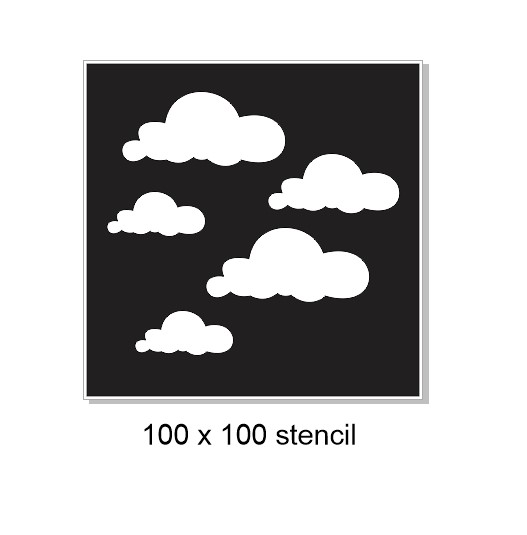 Mini stencil clouds 1, 100 x 100mm . Min buy 3